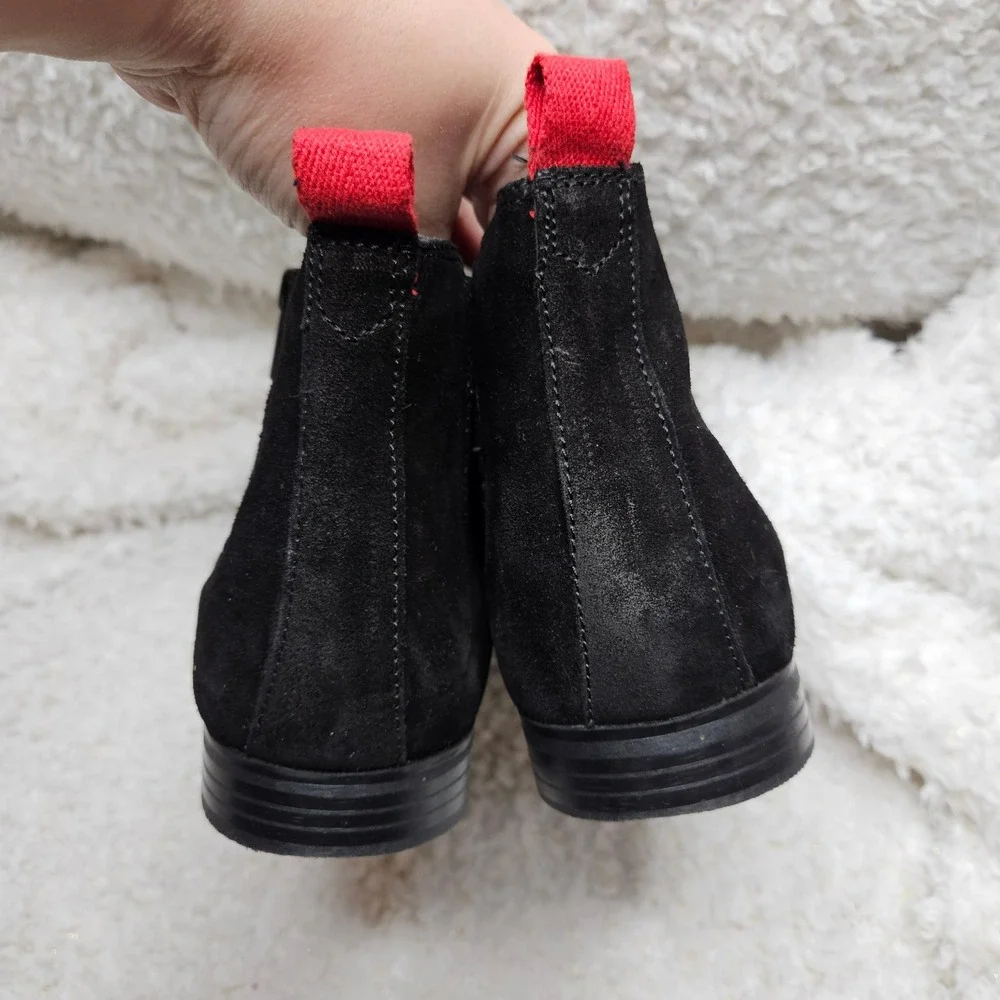 Asos‎ Black Suede Leather Chelsea Ankle Boots mens sz 6
